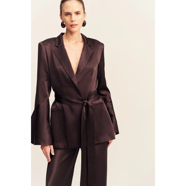 Shona Joy La Lune Flared Sleeve Belted Blazer - Shona Joy Jackets - Australian Designer Fashion at Luxury Shoes 