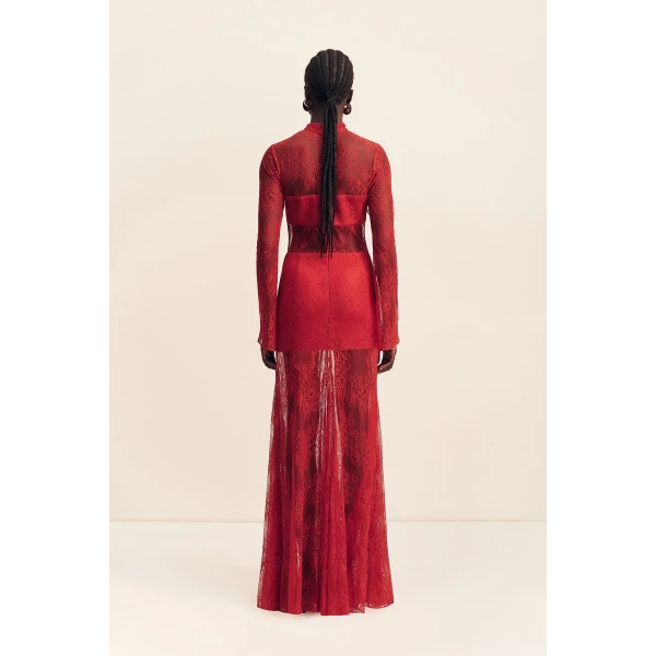 Shona Joy Labyrinth Lace High Neck Maxi Dress - Shona Joy Dresses - Australian Designer Fashion at Luxury Shoes 