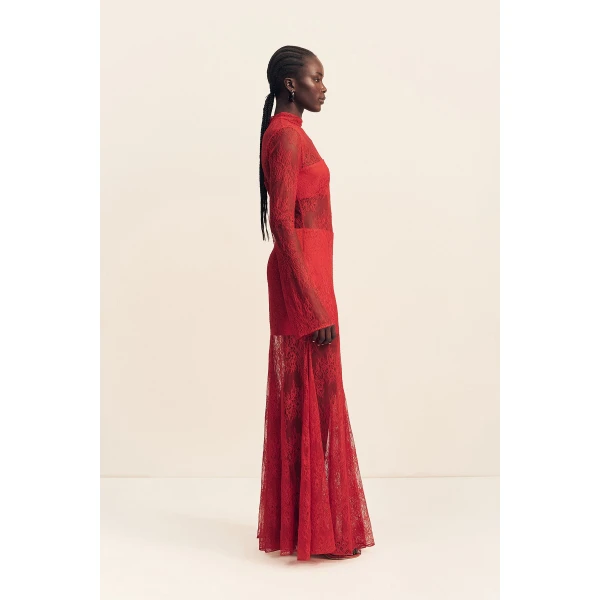 Shona Joy Labyrinth Lace High Neck Maxi Dress - Shona Joy Dresses - Australian Designer Fashion at Luxury Shoes 
