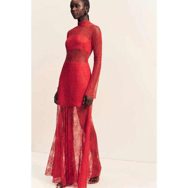 Shona Joy Labyrinth Lace High Neck Maxi Dress - Shona Joy Dresses - Australian Designer Fashion at Luxury Shoes 