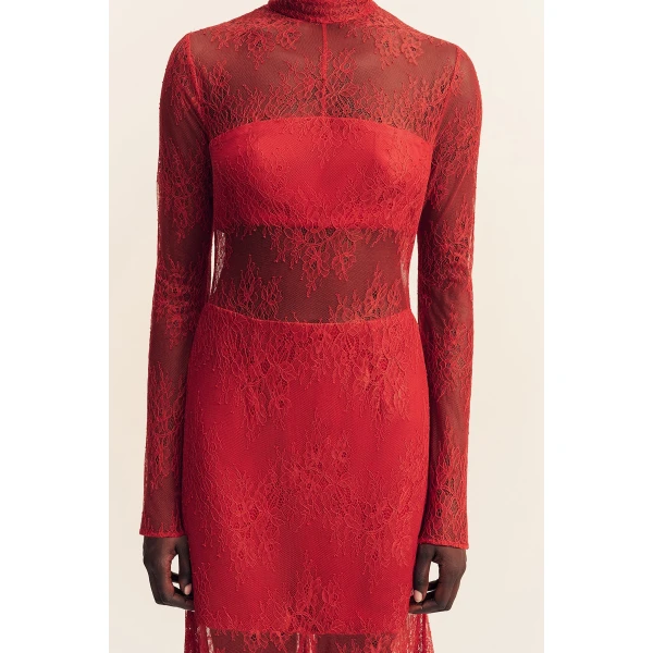 Shona Joy Labyrinth Lace High Neck Maxi Dress - Shona Joy Dresses - Australian Designer Fashion at Luxury Shoes 
