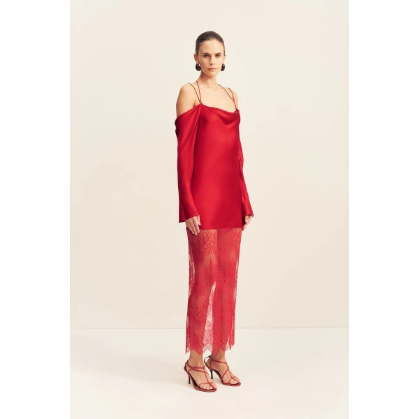Shona Joy Labyrinth Lace Off Shoulder Maxi Dress - Shona Joy Dresses - Australian Designer Fashion at Luxury Shoes 