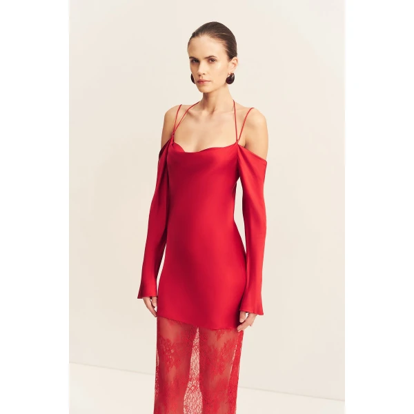 Shona Joy Labyrinth Lace Off Shoulder Maxi Dress - Shona Joy Dresses - Australian Designer Fashion at Luxury Shoes 