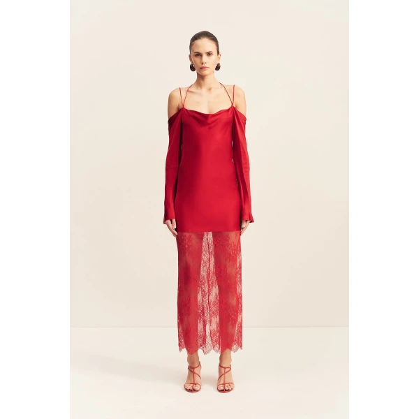 Shona Joy Labyrinth Lace Off Shoulder Maxi Dress - Shona Joy Dresses - Australian Designer Fashion at Luxury Shoes 