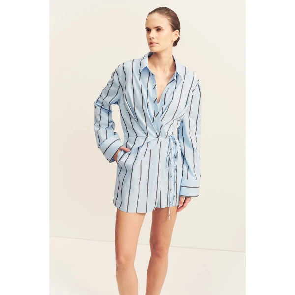 Shona Joy Saxon Draped Shirt Mini Dress - Shona Joy Dresses - Australian Designer Fashion at Luxury Shoes 