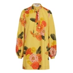 Giambattista Valli Short Blossoms Mustard Poplin Dress - Giambattista Valli Dresses - Romantic Couture - Shop at Luxury Shoes 