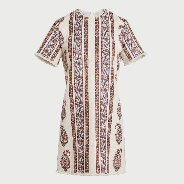 Giambattista Valli Short Ivory Embroidered Paisley Bouclé Dress - Giambattista Valli Dresses - Romantic Couture - Shop at Luxury Shoes 