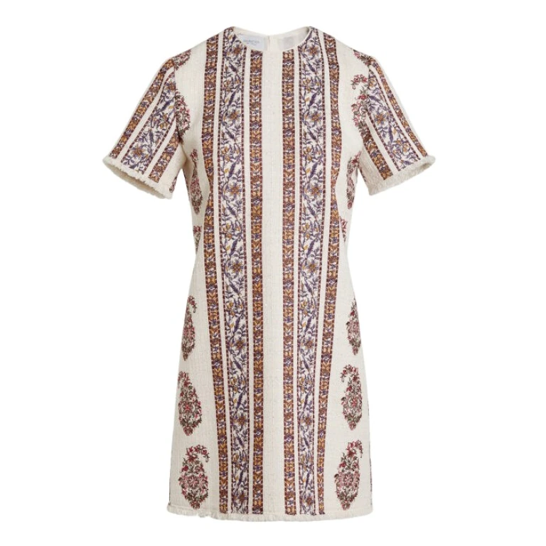 Giambattista Valli Short Ivory Embroidered Paisley Bouclé Dress - Giambattista Valli Dresses - Romantic Couture - Shop at Luxury Shoes 