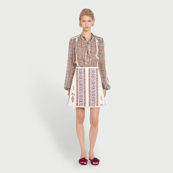 Giambattista Valli Short Ivory Paisley Bouclé Skirt - Giambattista Valli Skirts - Romantic Couture - Shop at Luxury Shoes 