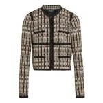 Giambattista Valli Short Optical Bouclé Jacket - Giambattista Valli Jackets - Romantic Couture - Shop at Luxury Shoes 
