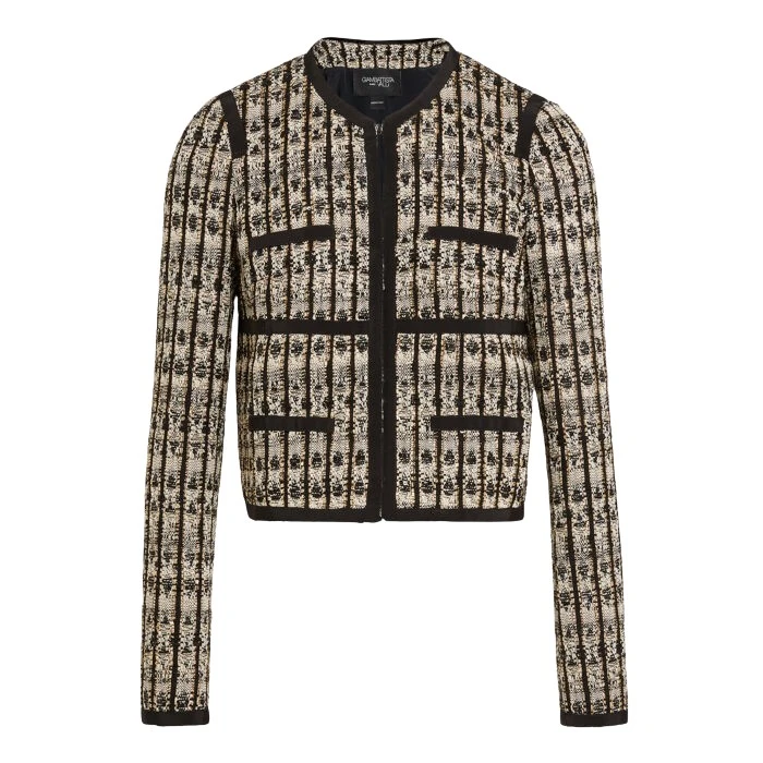 Short-Optical-Boucle-Jacket-Giambattista-Valli-Jackets-716904_nobg Giambattista Valli Short Optical Bouclé Jacket - Giambattista Valli Jackets - Romantic Couture - Shop at Luxury Shoes