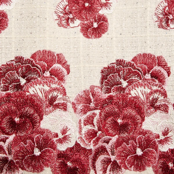 Giambattista Valli Short Ruby Pansies Embroidered Bouclé Slip Dress - Giambattista Valli Dresses - Romantic Couture - Shop at Luxury Shoes 