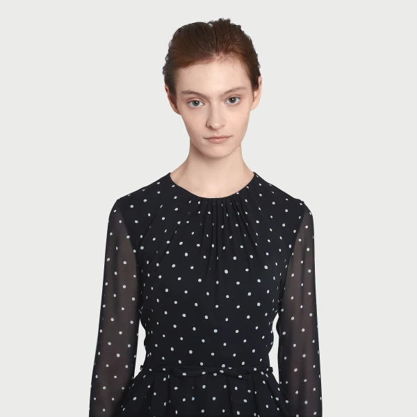 Giambattista Valli Short Silk Black Dress With White Polka Dots And Ruffles - Giambattista Valli Dresses - Romantic Couture - Shop at Luxury Shoes 