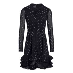 Giambattista Valli Short Silk Black Dress With White Polka Dots And Ruffles - Giambattista Valli Dresses - Romantic Couture - Shop at Luxury Shoes 