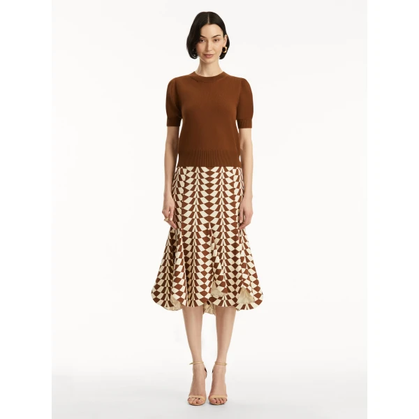 Oscar de la Renta Short Sleeve Wool Pullover - Oscar de la Renta Knitwear - American Couture - Shop at Luxury Shoes 