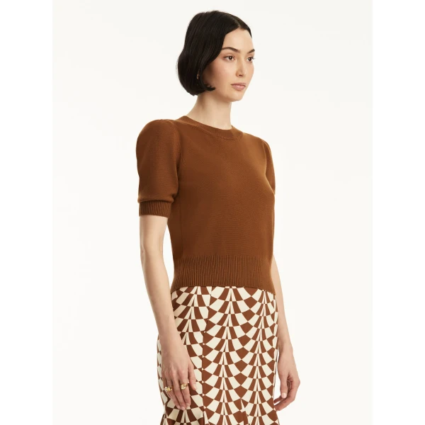 Oscar de la Renta Short Sleeve Wool Pullover - Oscar de la Renta Knitwear - American Couture - Shop at Luxury Shoes 