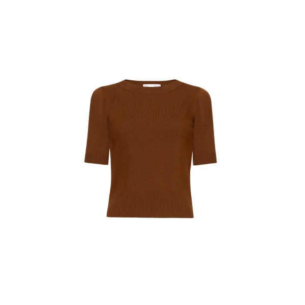 Oscar de la Renta Short Sleeve Wool Pullover - Oscar de la Renta Knitwear - American Couture - Shop at Luxury Shoes 