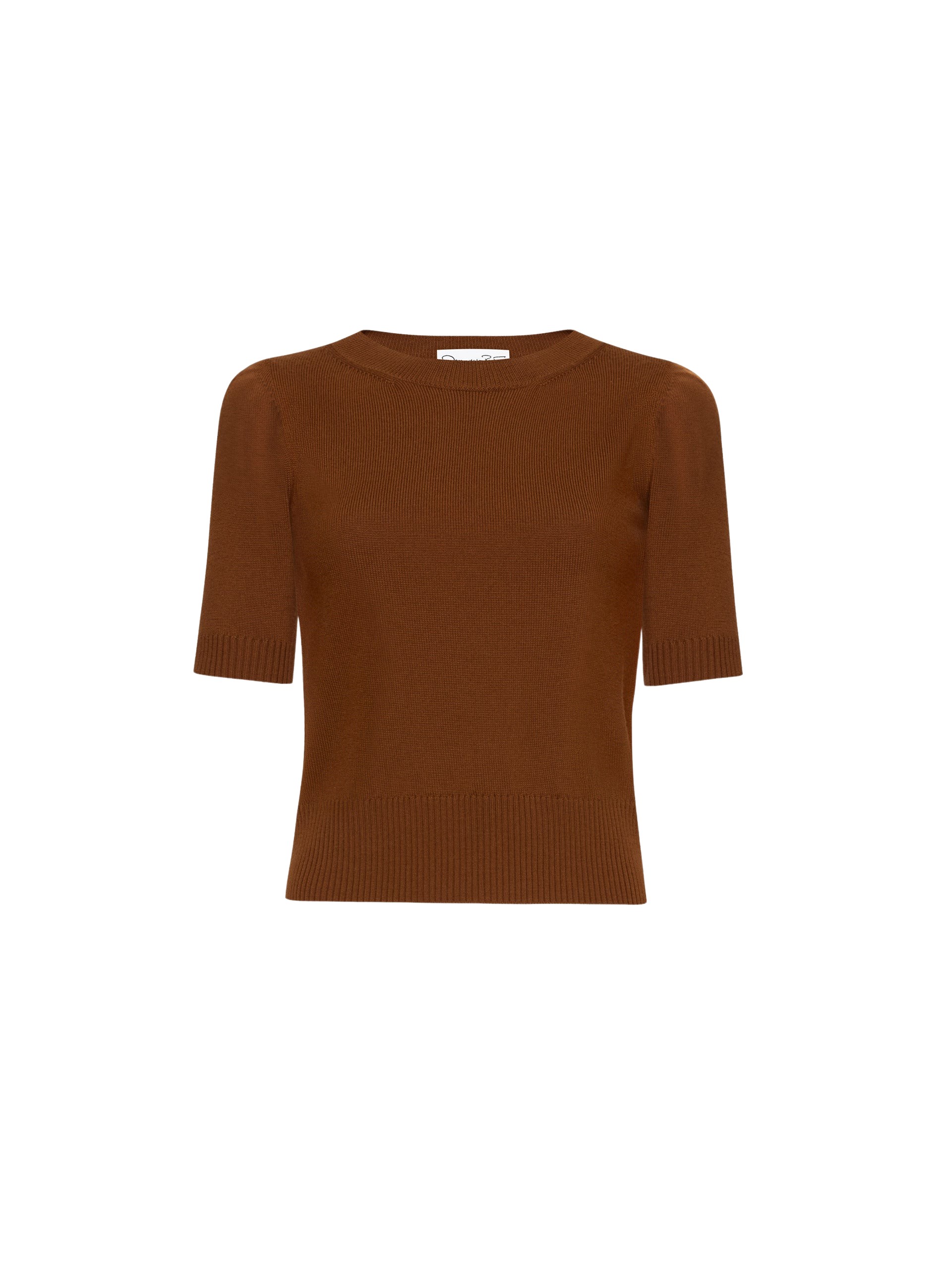 Oscar de la Renta Short Sleeve Wool Pullover