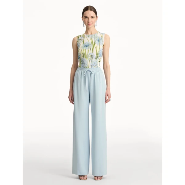 Oscar de la Renta Silk Georgette Drawstring Pant - Oscar de la Renta Pants - American Couture - Shop at Luxury Shoes 