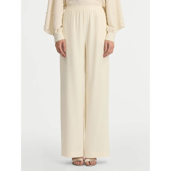 Oscar de la Renta Silk Georgette Wide Leg Pant - Oscar de la Renta Pants - American Couture - Shop at Luxury Shoes 