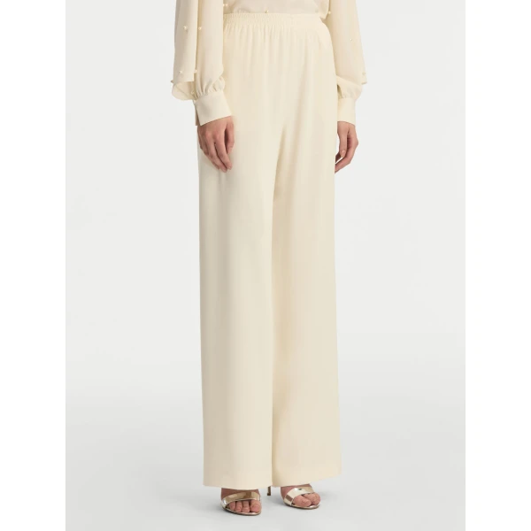 Oscar de la Renta Silk Georgette Wide Leg Pant - Oscar de la Renta Pants - American Couture - Shop at Luxury Shoes 