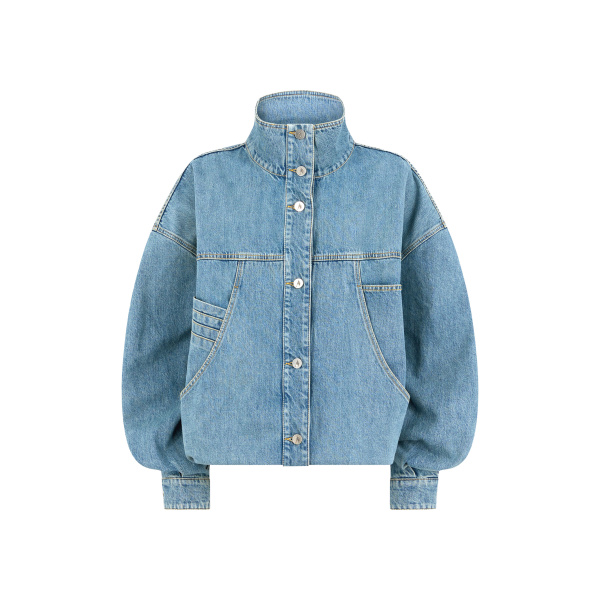 The Attico Sky Blue Bomber - The Attico Jackets - Designed by Gilda Ambrosio & Giorgia Tordini - Shop at Luxury Shoes 