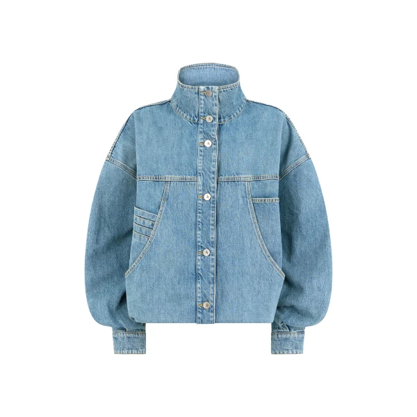 The Attico Sky Blue Bomber - The Attico Jackets - Designed by Gilda Ambrosio & Giorgia Tordini - Shop at Luxury Shoes 
