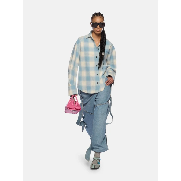 The Attico Sky Blue Long Pant - The Attico Pants - Designed by Gilda Ambrosio & Giorgia Tordini - Shop at Luxury Shoes 