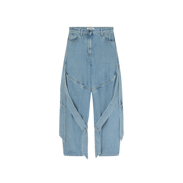 The Attico Sky Blue Long Pant - The Attico Pants - Designed by Gilda Ambrosio & Giorgia Tordini - Shop at Luxury Shoes 