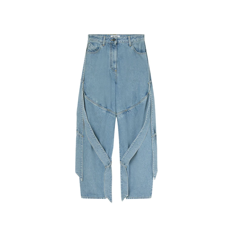 The Attico Sky Blue Long Pant - The Attico Pants - Designed by Gilda Ambrosio & Giorgia Tordini - Shop at Luxury Shoes 
