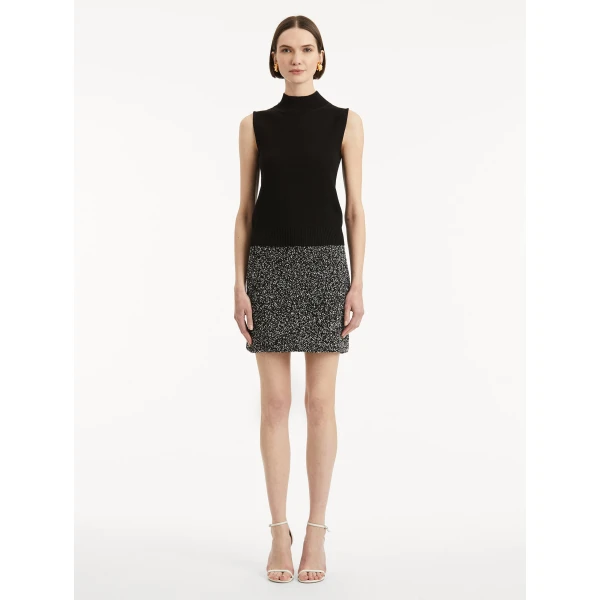 Oscar de la Renta Sleeveless Mock Neck Ribbed Pullover - Oscar de la Renta Knitwear - American Couture - Shop at Luxury Shoes 