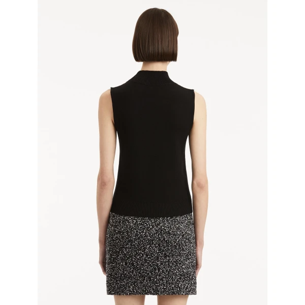 Oscar de la Renta Sleeveless Mock Neck Ribbed Pullover - Oscar de la Renta Knitwear - American Couture - Shop at Luxury Shoes 