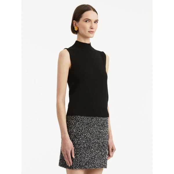 Oscar de la Renta Sleeveless Mock Neck Ribbed Pullover - Oscar de la Renta Knitwear - American Couture - Shop at Luxury Shoes 
