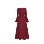 Oscar de la Renta Split Neck Wool Dress - Oscar de la Renta Dresses - American Couture - Shop at Luxury Shoes 