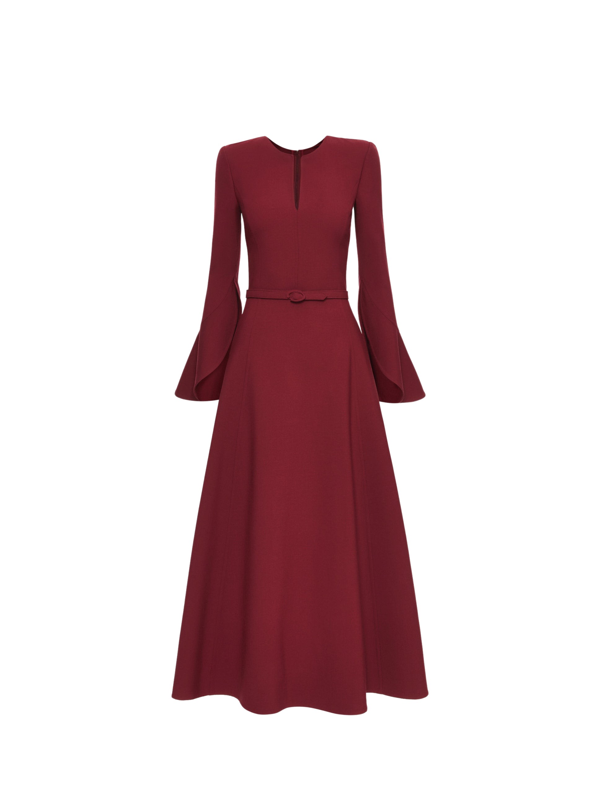 Oscar de la Renta Split Neck Wool Dress - Oscar de la Renta Dresses - American Couture - Shop at Luxury Shoes 
