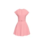 Oscar de la Renta Split Neck Wool Mini Dress - Oscar de la Renta Dresses - American Couture - Shop at Luxury Shoes 