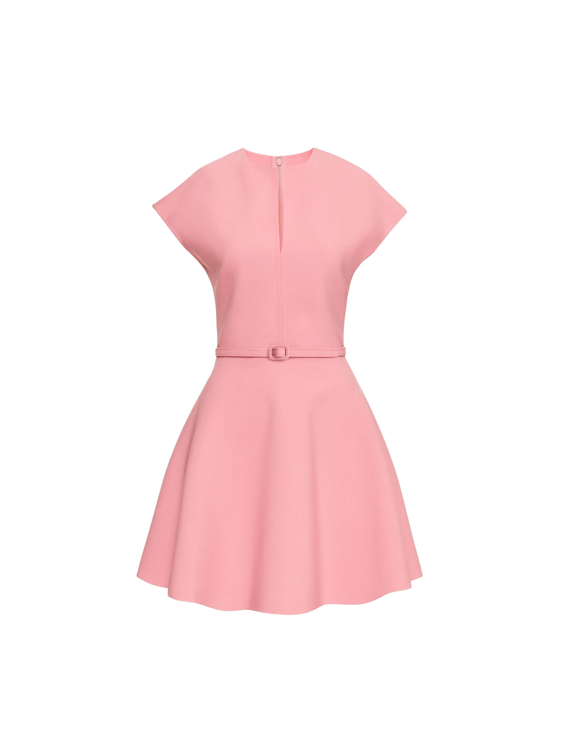 Oscar de la Renta Split Neck Wool Mini Dress - Oscar de la Renta Dresses - American Couture - Shop at Luxury Shoes 