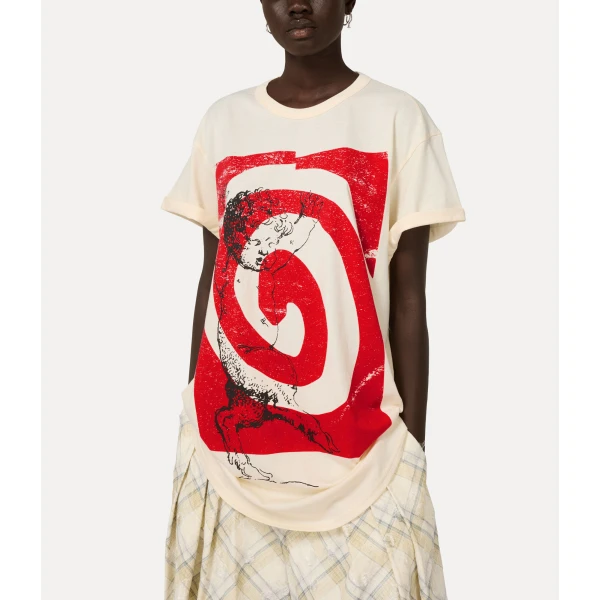 Vivienne Westwood Swirl Longline t-shirt - Vivienne Westwood Tops - Punk Luxury - Shop at Luxury Shoes 