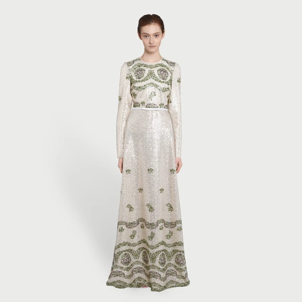 Giambattista Valli Tapistry Sequin-Embroidered Long Dress - Giambattista Valli Dresses - Romantic Couture - Shop at Luxury Shoes 