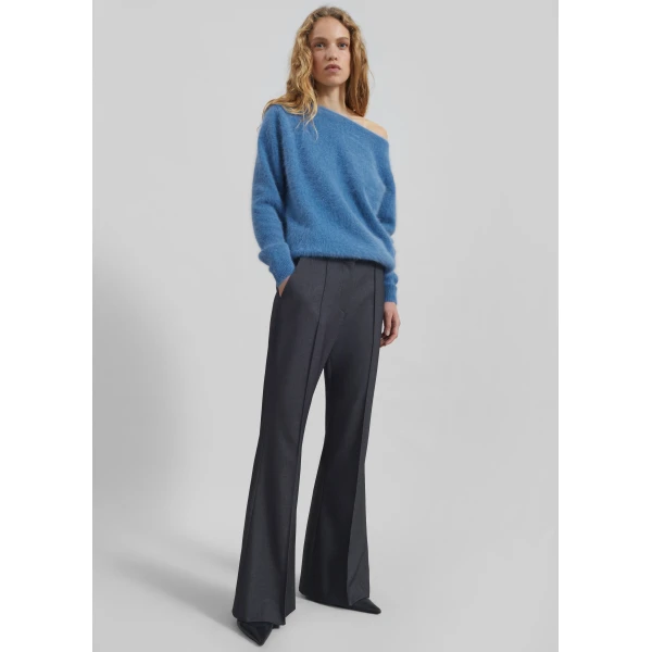 The Frankie Shop Almere Fuzzy Sweater - Cobalt - Oversized Minimalist Knitwear in Blue - Shop at Luxury Shoes 