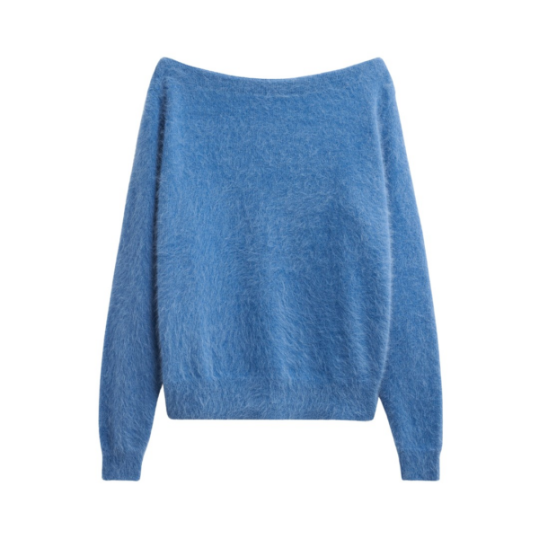 The Frankie Shop Almere Fuzzy Sweater – Cobalt