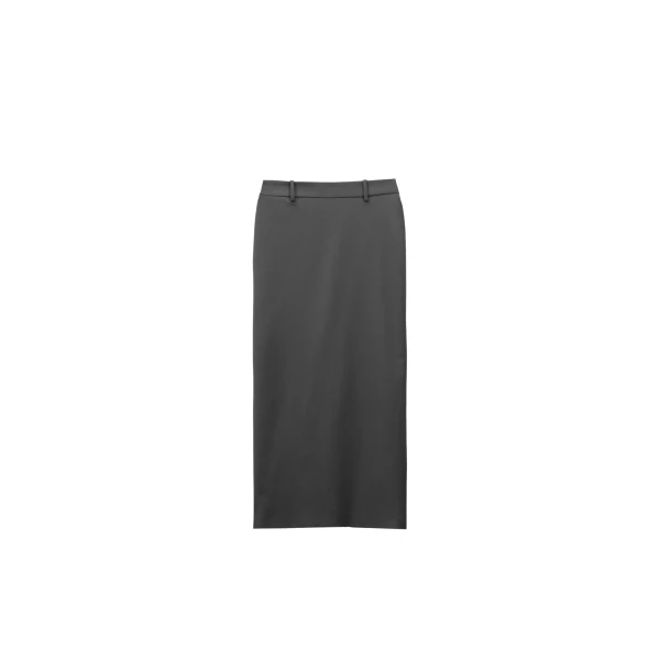 The Frankie Shop Alrose Midi Skirt - Dark Grey Melange - Oversized Minimalist Skirts in Grey - Shop at Luxury Shoes 