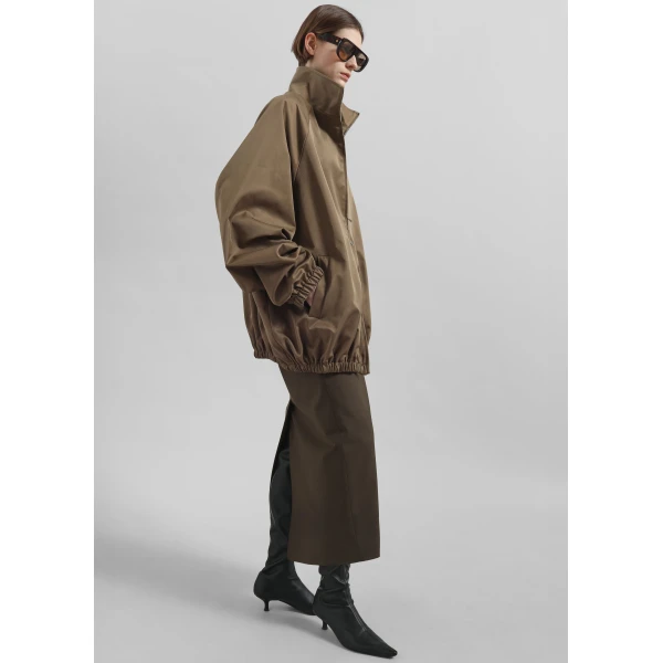 The Frankie Shop Alrose Midi Skirt - Mocha - Oversized Minimalist Skirts in Brown - Shop at Luxury Shoes 