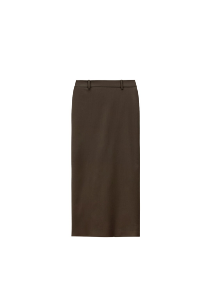The Frankie Shop Alrose Midi Skirt - Mocha - Oversized Minimalist Skirts in Brown - Shop at Luxury Shoes 