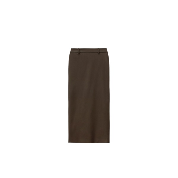 The Frankie Shop Alrose Midi Skirt - Mocha - Oversized Minimalist Skirts in Brown - Shop at Luxury Shoes 