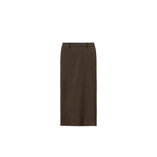 The Frankie Shop Alrose Midi Skirt - Mocha - Oversized Minimalist Skirts in Brown - Shop at Luxury Shoes 
