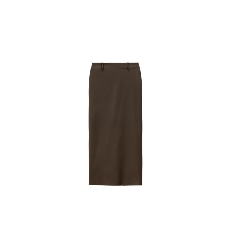 The Frankie Shop Alrose Midi Skirt - Mocha - Oversized Minimalist Skirts in Brown - Shop at Luxury Shoes 