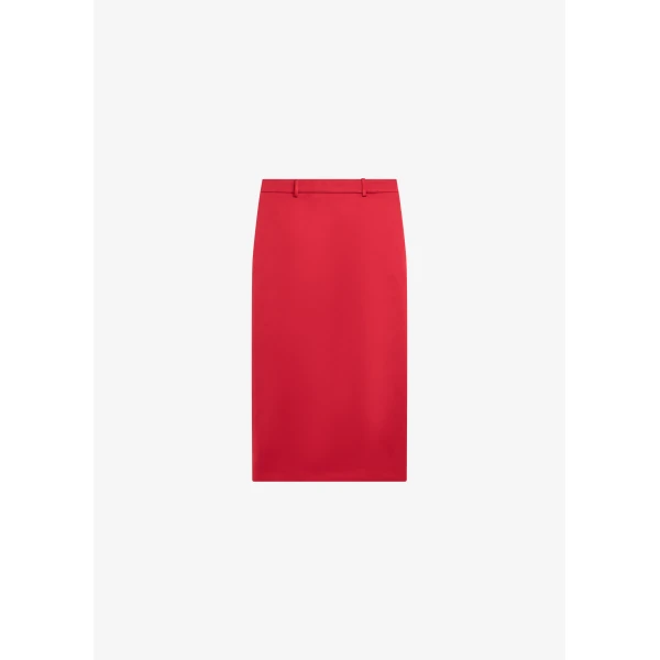 The Frankie Shop Alrose Satin Midi Skirt - Red - Oversized Minimalist Skirts in Red - Shop at Luxury Shoes 