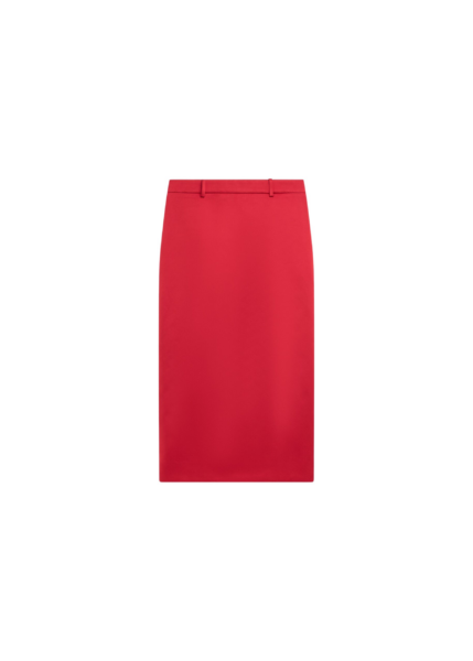 The Frankie Shop Alrose Satin Midi Skirt - Red - Oversized Minimalist Skirts in Red - Shop at Luxury Shoes 