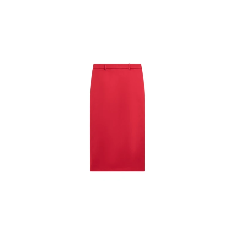 The Frankie Shop Alrose Satin Midi Skirt - Red - Oversized Minimalist Skirts in Red - Shop at Luxury Shoes 